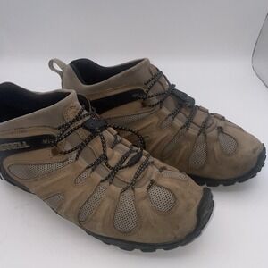 Merrell Shoes‎ Men's 11.5 Chameleon 7 Stretch Hiking Tan Suede Mesh Vibram Sole